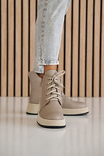 Women's leather winter boots beige  8019965 photo №3