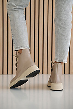 Women's leather winter boots beige  8019965 photo №4