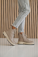 Women's leather winter boots beige  8019965 photo №5