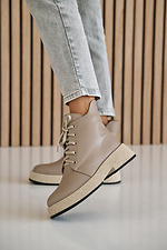 Women's leather winter boots beige  8019965 photo №6
