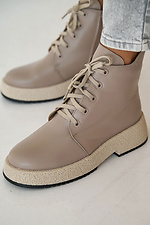 Women's leather winter boots beige  8019965 photo №7