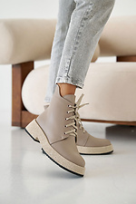 Women's leather winter boots beige  8019965 photo №8