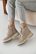 Women's leather winter boots beige  8019965 photo №12