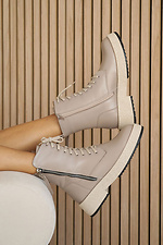 Жіночі шкіряні черевики зимові бежеві  8019966 фото №10