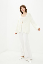 Knitted oversized cardigan with ties at the chest  4037967 photo №2