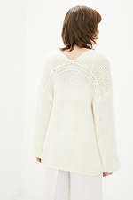 Knitted oversized cardigan with ties at the chest  4037967 photo №3