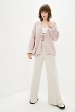 Knitted oversized cardigan with ties at the chest  4037968 photo №2