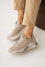 Women's leather sneakers spring-autumn beige  8019969 photo №4