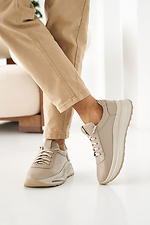 Women's leather sneakers spring-autumn beige  8019969 photo №11
