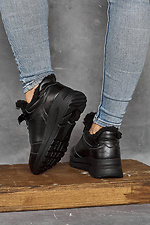 Black winter sneakers made of genuine leather  8018971 photo №7