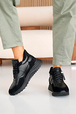 Жіночі кросівки шкіряні зимові чорні на хутро.  8019972 фото №8
