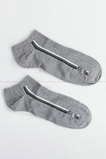 Короткие спортивные носки серого цвета с полосками Marilyn 4023973 фото №1