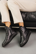 Women's leather winter sneakers black  8019973 photo №5