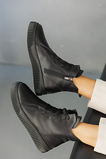 Women's leather winter sneakers black  8019973 photo №7