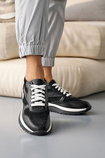 Жіночі кросівки шкіряні весняно-осінні чорні  8019976 фото №1
