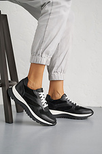 Жіночі кросівки шкіряні весняно-осінні чорні  8019976 фото №7