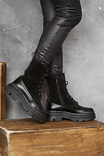 Зимние массивные ботинки в армейском стиле из кожи и замши  8018977 фото №3