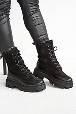 Зимові масивні черевики в армійському стилі зі шкіри та замші  8018977 фото №7