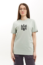 Patriotisches Damen-T-Shirt aus grauem Baumwolljersey Garne 9000977 Foto №1