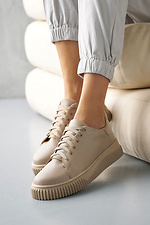 Women's leather sneakers spring-autumn beige 8019978 photo №1
