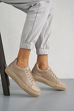 Women's leather sneakers spring-autumn beige 8019978 photo №2
