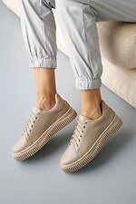 Women's leather sneakers spring-autumn beige 8019978 photo №3