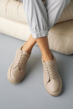 Women's leather sneakers spring-autumn beige  8019978 photo №4
