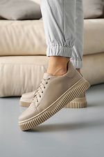 Women's leather sneakers spring-autumn beige  8019978 photo №5