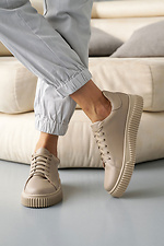 Women's leather sneakers spring-autumn beige 8019978 photo №6
