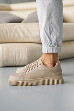 Women's leather sneakers spring-autumn beige 8019978 photo №7