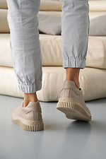 Women's leather sneakers spring-autumn beige 8019978 photo №8