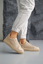 Women's leather sneakers spring-autumn beige 8019978 photo №10