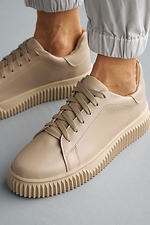 Women's leather sneakers spring-autumn beige  8019978 photo №12