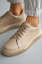 Women's leather sneakers spring-autumn beige 8019978 photo №12