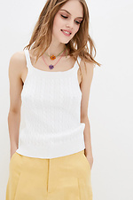 Вязана майка білого кольору Sewel 4038979 фото №1