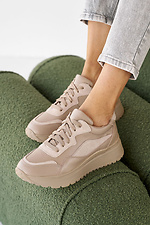Women's leather sneakers spring-autumn beige  8019980 photo №1