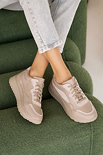Women's leather sneakers spring-autumn beige  8019980 photo №2