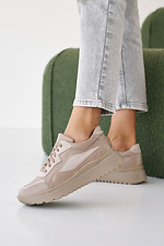 Women's leather sneakers spring-autumn beige  8019980 photo №3