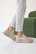 Women's leather sneakers spring-autumn beige  8019980 photo №8