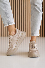 Women's leather sneakers spring-autumn beige  8019980 photo №13