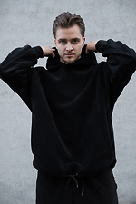 Чоловіче Флісове Оверсайз Худі Толстовка З Капюшоном  Soprano Black Without 8055980 photo №3