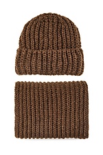 Объемный теплый комплект на зиму: шапка, шарф  4037981 фото №2