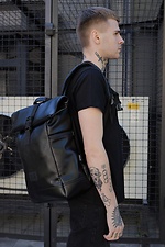 Leather Backpack Rolltop 1702 Without 8048981 photo №5
