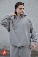 Чоловіче Флісове Оверсайз Худі Толстовка З Капюшоном Soprano Gray Without 8055982 photo №1