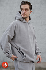 Чоловіче Флісове Оверсайз Худі Толстовка З Капюшоном Soprano Gray Without 8055982 photo №2