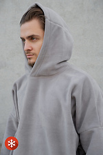 Чоловіче Флісове Оверсайз Худі Толстовка З Капюшоном Soprano Gray Without 8055982 photo №4