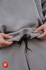 Чоловіче Флісове Оверсайз Худі Толстовка З Капюшоном Soprano Gray Without 8055982 photo №7