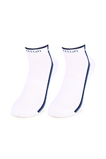 Короткие спортивные носки белого цвета с полосками Marilyn 2021983 фото №1
