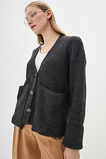 Knitted oversized jacket with buttons and pockets  4037988 photo №1