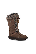 High winter boots made of suede with fur Forester 4202988 photo №8